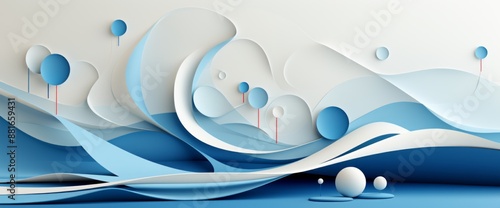 A cluster of blue and white...