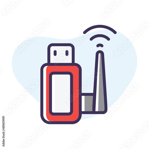 Wireless adapter vector icon
