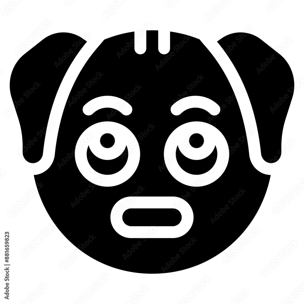 Vector Icon Bored, Dog, Animal, Wildlife, Dog Emoji Vector Icon Bored, Dog, Animal, Wildlife, Dog Emoji