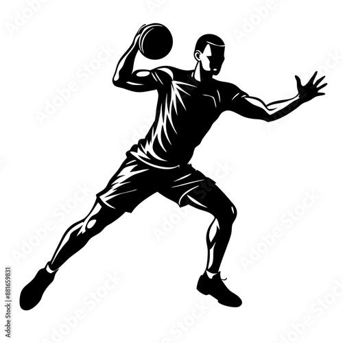 vector illustration of a Handball player vector art illustration (1)