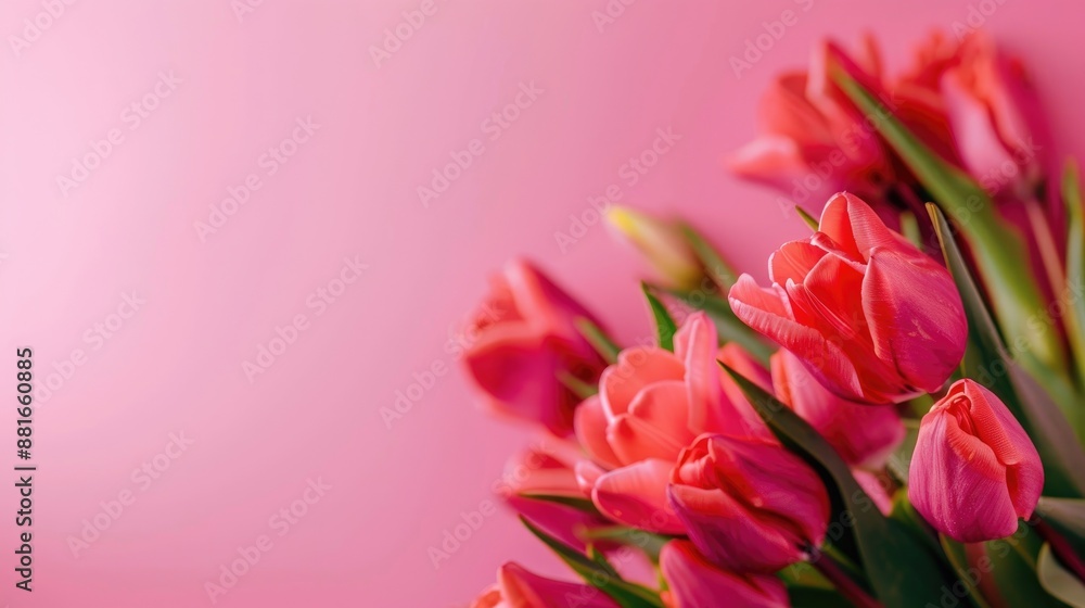 Tulip cluster with blank space in concept of freshness or beauty Tulip cluster with blank space in concept of freshness or beauty