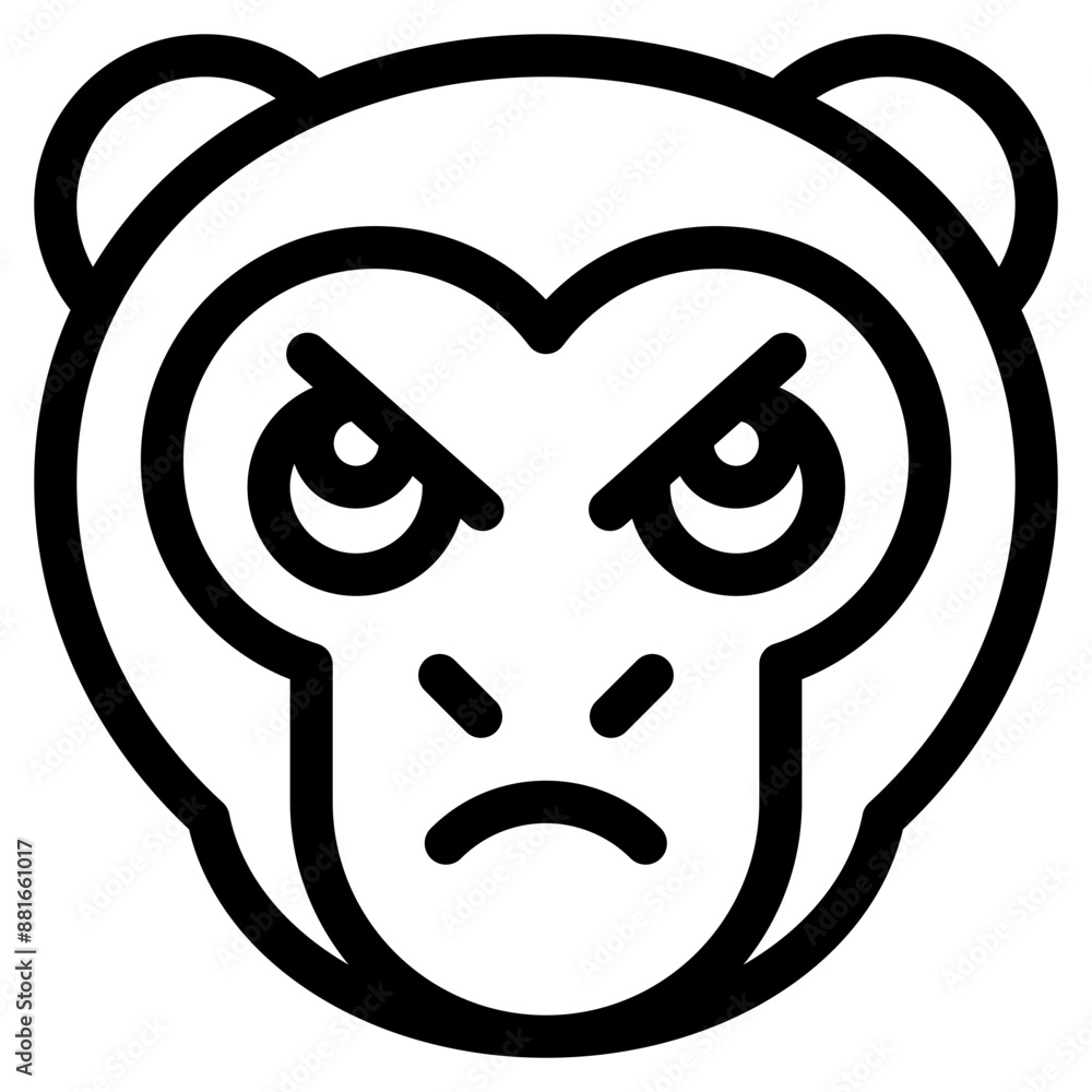 Vector Icon Angry, Monkey, Animal, Wildlife, Pet Vector Icon Angry, Monkey, Animal, Wildlife, Pet