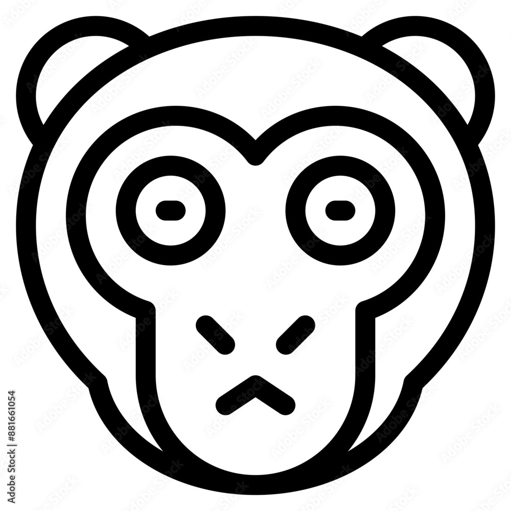 Vector Icon Shocked, Monkey, Animal, Wildlife, Pet Vector Icon Shocked, Monkey, Animal, Wildlife, Pet