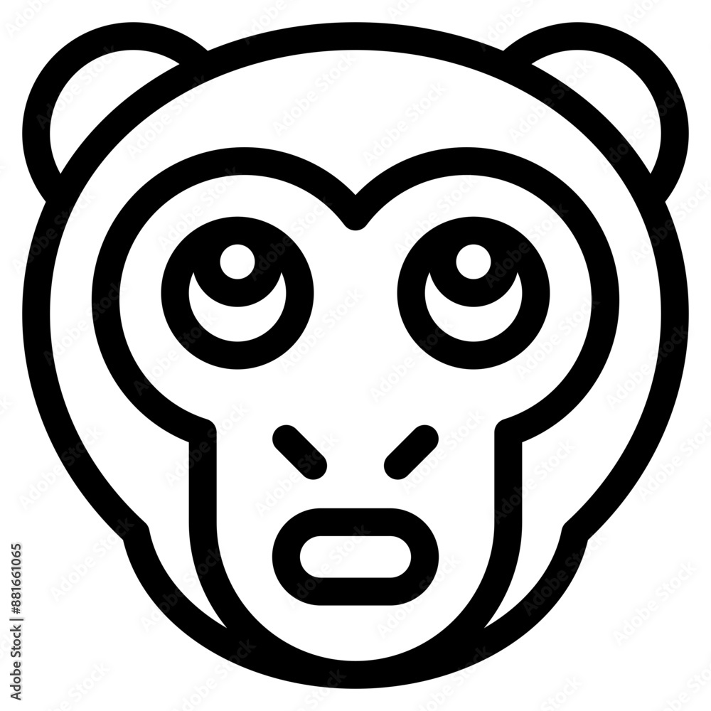 Vector Icon Bored, Monkey, Animal, Wildlife, Pet Vector Icon Bored, Monkey, Animal, Wildlife, Pet