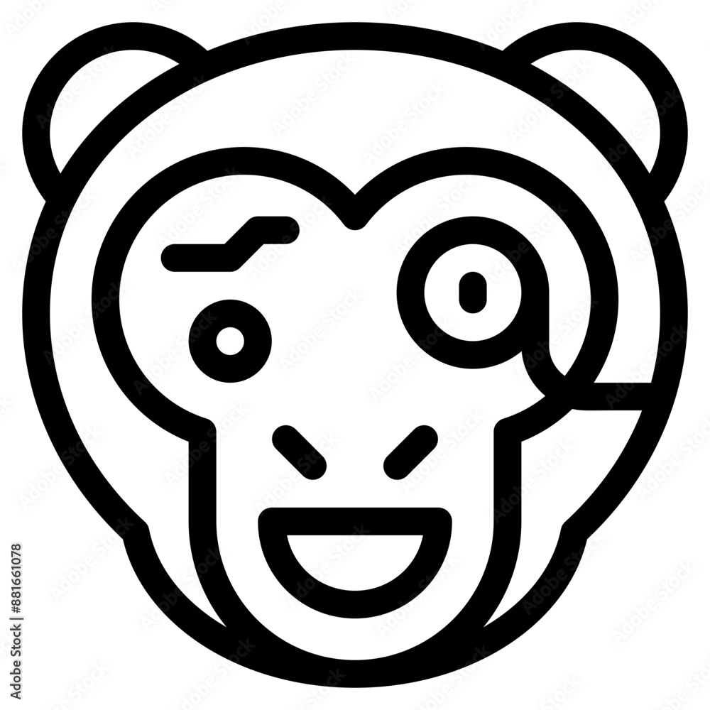 Vector Icon Observer, Monkey, Animal, Wildlife, Pet Vector Icon Observer, Monkey, Animal, Wildlife, Pet