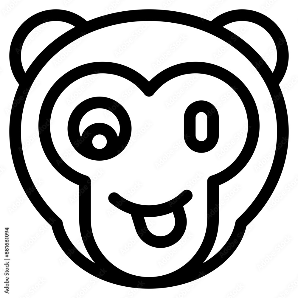 Vector Icon Winking, Monkey, Animal, Wildlife, Pet Vector Icon Winking, Monkey, Animal, Wildlife, Pet