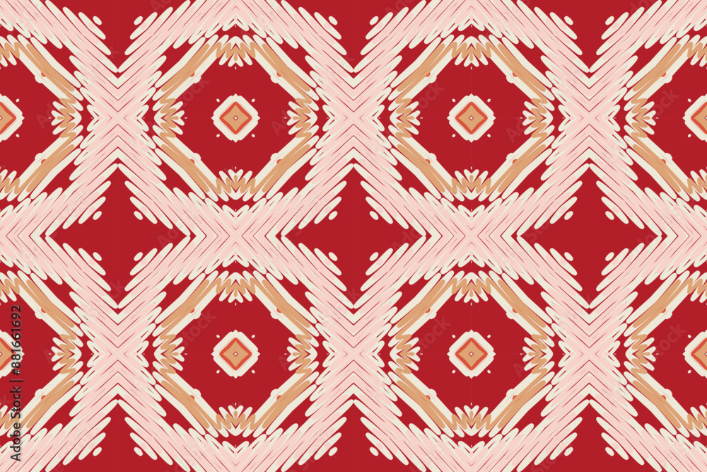 Aztec African Geometric Pattern. Red Purple and White Colorful Traditional embroidery. Design for print texture. Border background for wallpaper, wrapping paper Aztec African Geometric Pattern. Red Purple and White Colorful Traditional embroidery. Design for print texture. Border background for wallpaper, wrapping paper