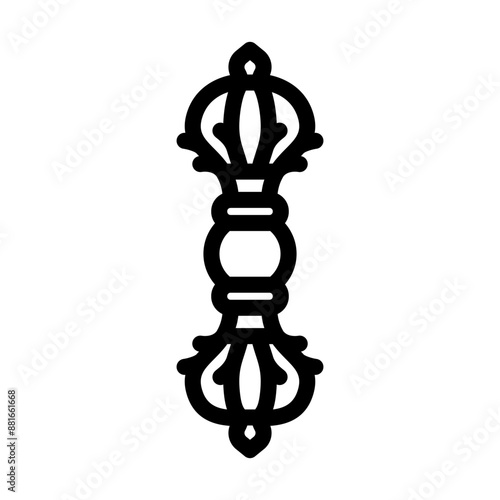 vajra dorje buddhism line icon vector. vajra dorje buddhism sign. isolated contour symbol black illustration