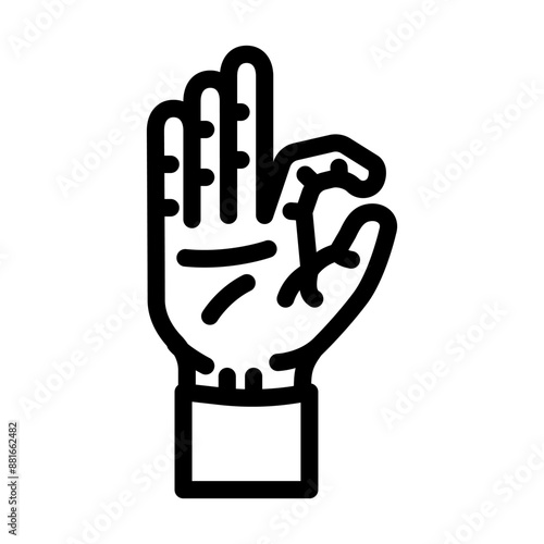 buddha hand gesture mudra line icon vector. buddha hand gesture mudra sign. isolated contour symbol black illustration