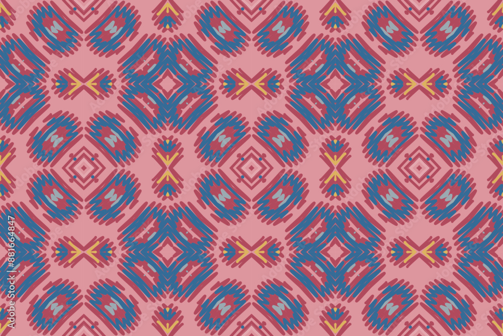 Aztec African Geometric Pattern. Red Purple and White Colorful Traditional embroidery. Design for print texture. Border background for wallpaper, wrapping paper Aztec African Geometric Pattern. Red Purple and White Colorful Traditional embroidery. Design for print texture. Border background for wallpaper, wrapping paper
