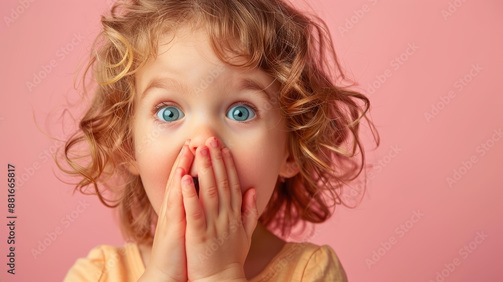 Little girl with big eyes and surprised expression. Little girl with big eyes and surprised expression.