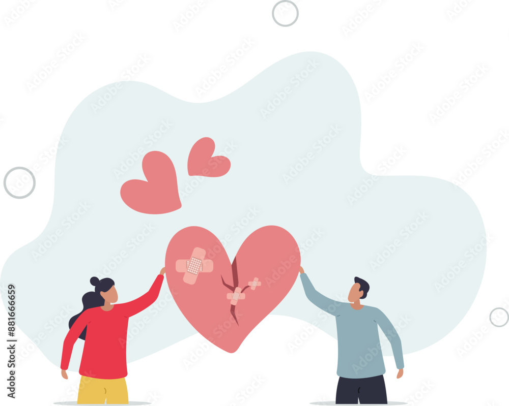 Forgiveness to keep relationship last long, togetherness or love couple concept.flat design.illustration with people. Forgiveness to keep relationship last long, togetherness or love couple concept.flat design.illustration with people.