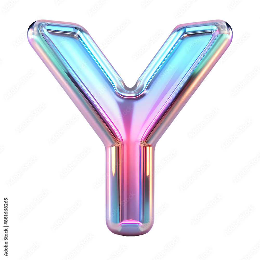 3D vibrant Y letter isolated on transparent background with clipping path cut-out 3D vibrant Y letter isolated on transparent background with clipping path cut-out