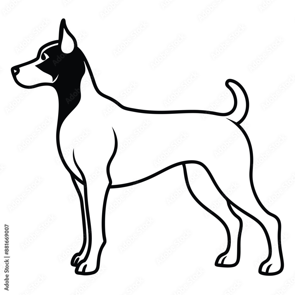 Dog silhouette with white background Dog silhouette with white background