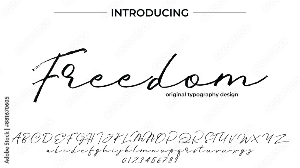 Freedom Font Stylish brush painted an uppercase vector letters, alphabet, typeface Freedom Font Stylish brush painted an uppercase vector letters, alphabet, typeface