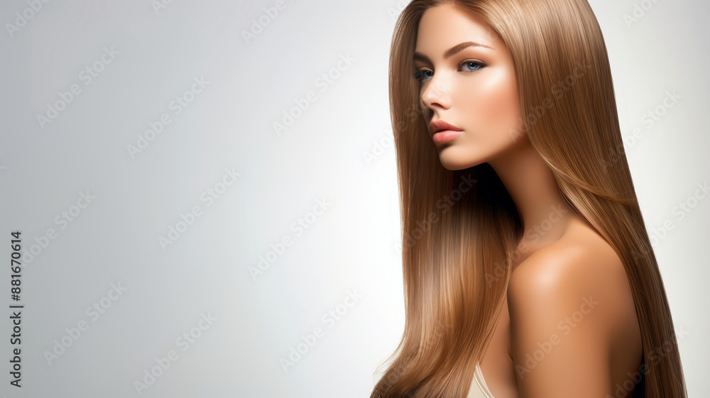 beautiful woman with long gold shiny straight hair beautiful woman with long gold shiny straight hair