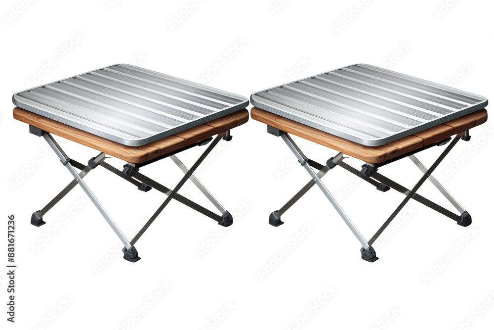 Whimsical Duo: A Pair of Graceful Folding Stools on White or PNG Transparent Background. Whimsical Duo: A Pair of Graceful Folding Stools on White or PNG Transparent Background.