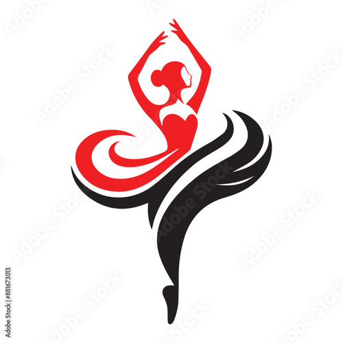 Ballet and ballerina concept logo. Abstract ballet branding logo.