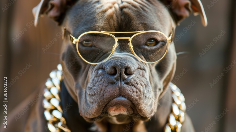 A Cool Canine Sporting Gold Shades A Cool Canine Sporting Gold Shades