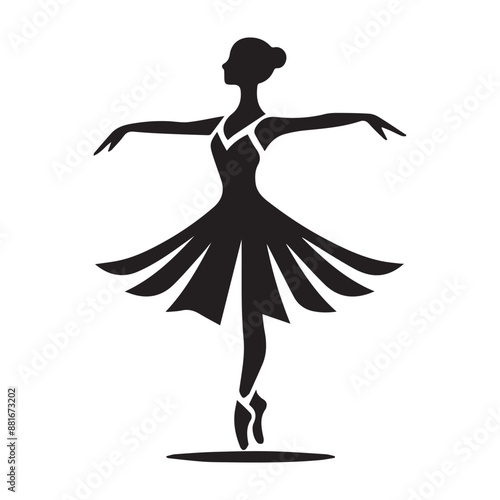 Ballet and ballerina concept logo. Abstract ballet branding logo.
