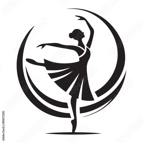 Ballet and ballerina concept logo. Abstract ballet branding logo.