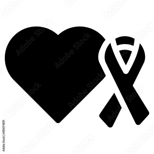 Vector Icon World Diabetes, Ribbon, Awareness, Heart, Healthcare And Medical