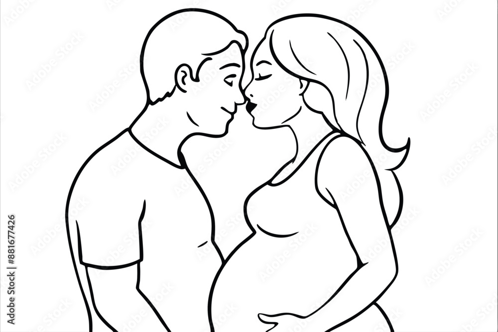 Pregnant Women Line Art Loving Embra Pregnant Women Line Art Loving Embra