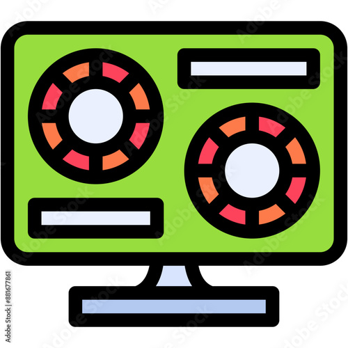 Vector Icon Online Casino, Online Gambling, Gaming, Online Game, Luck, Online