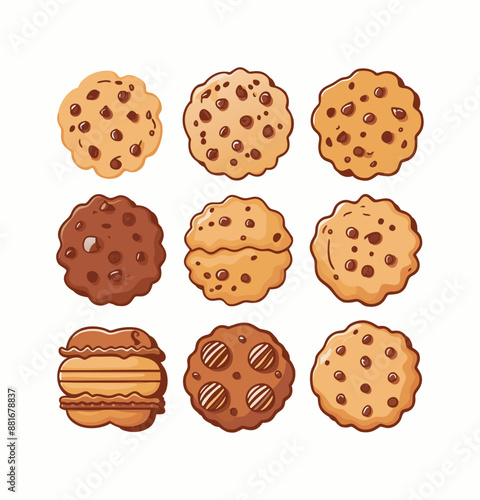 Foods printable stickers clipart illustration set