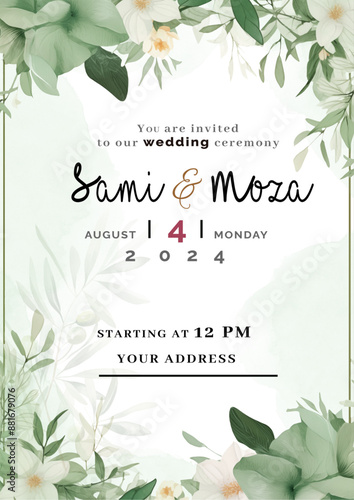 Wedding and Invitation Card Decent colors editable texts  .ai