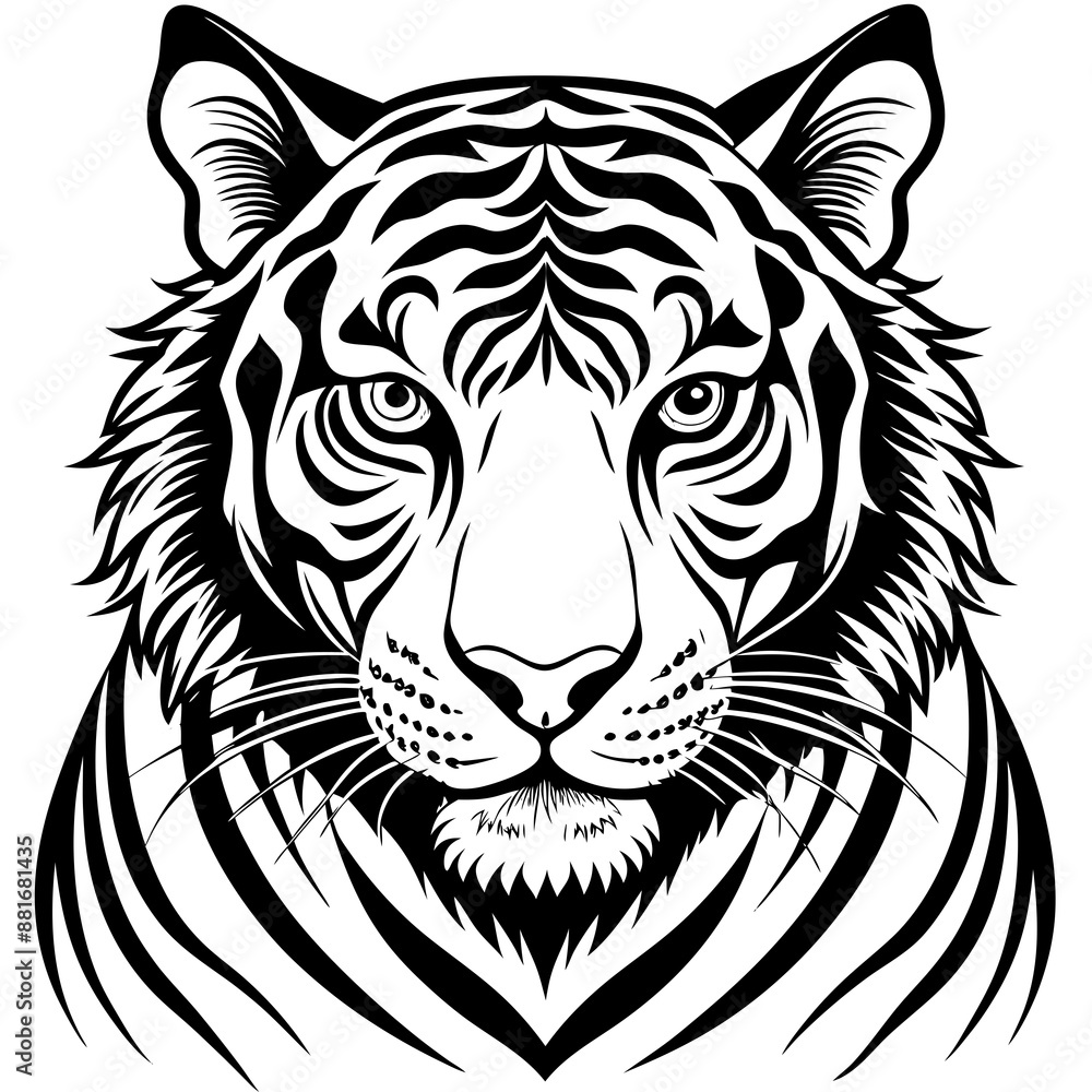 tiger head silhouette vector illustration tiger head silhouette vector illustration