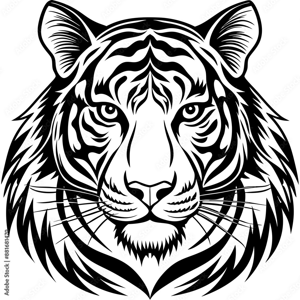 tiger head silhouette vector illustration tiger head silhouette vector illustration