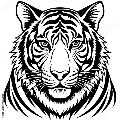 tiger head silhouette  vector illustration  photo