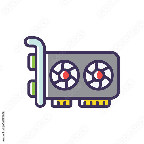 Graphics card vector icon