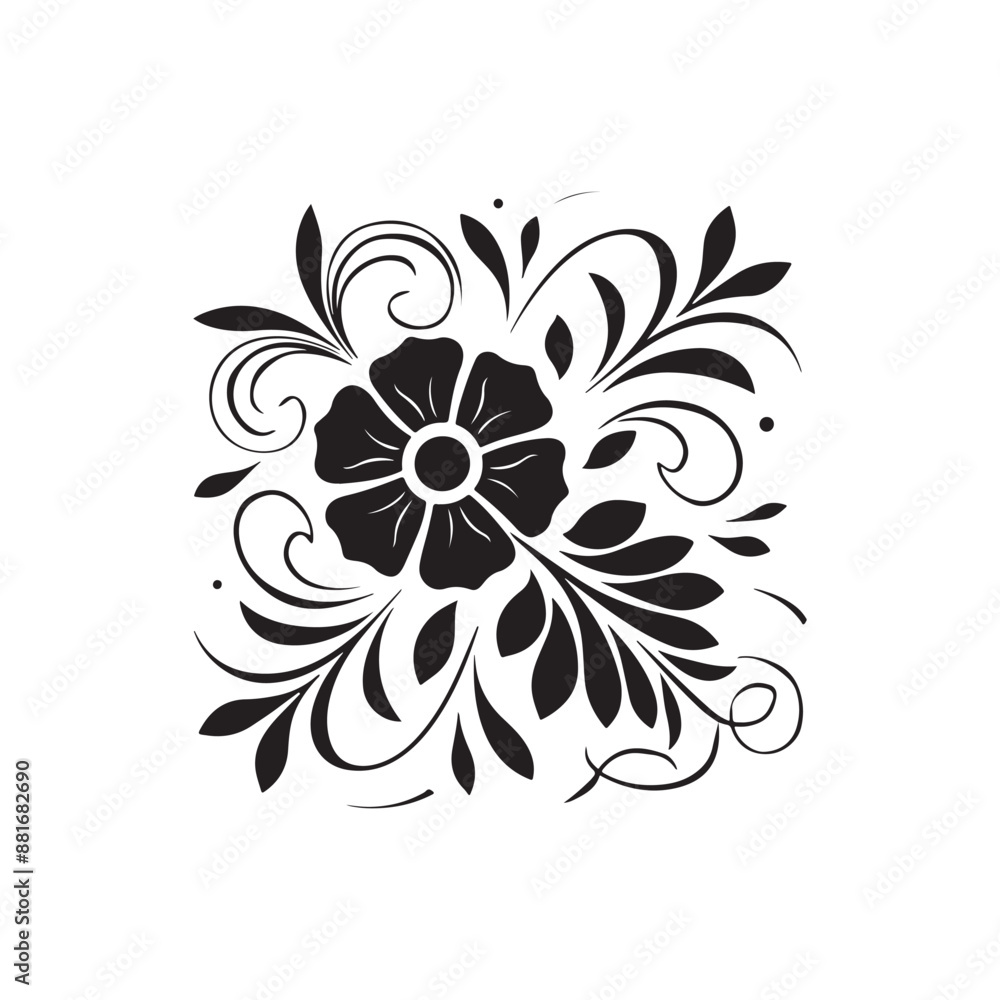 Set of elegant floral logo elements Set of elegant floral logo elements