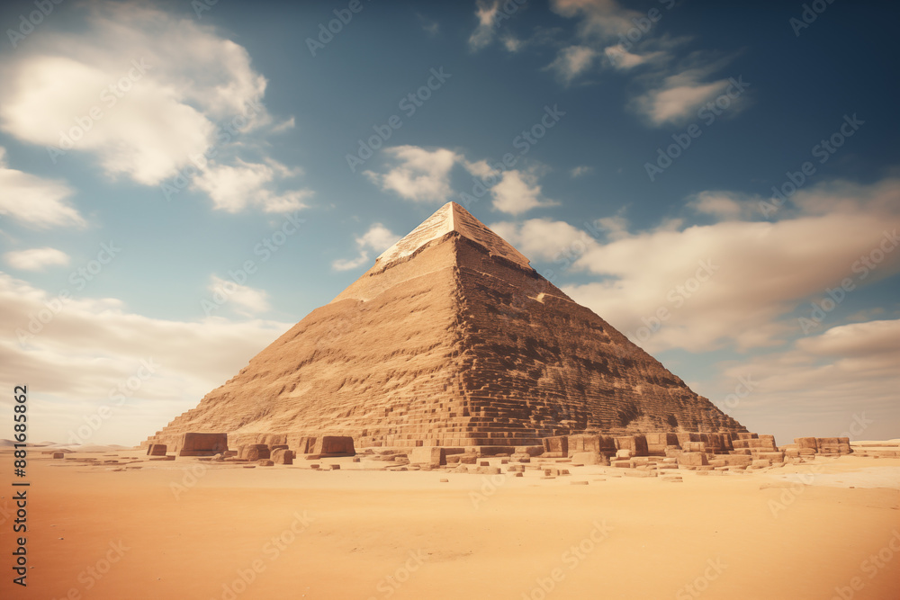 Image of Egyptian pyramid. History of ancient Egypt. History book ...