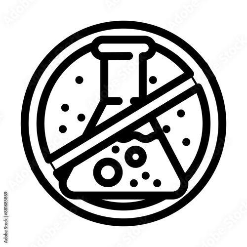 no preservatives product label warning line icon vector. no preservatives product label warning sign. isolated contour symbol black illustration