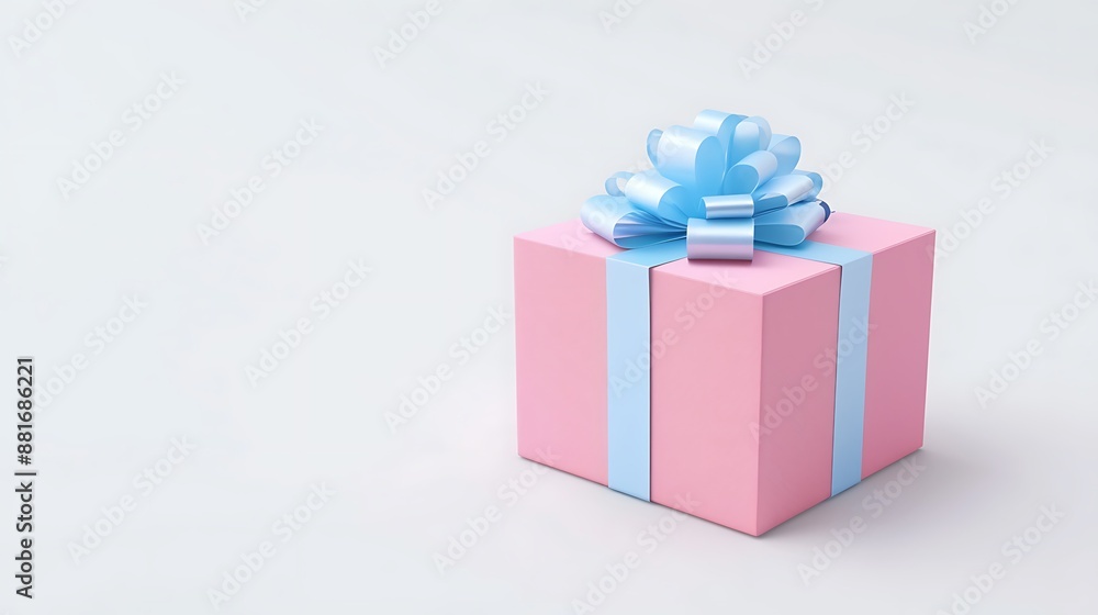 Obraz premium Pink Gift Box with Bow