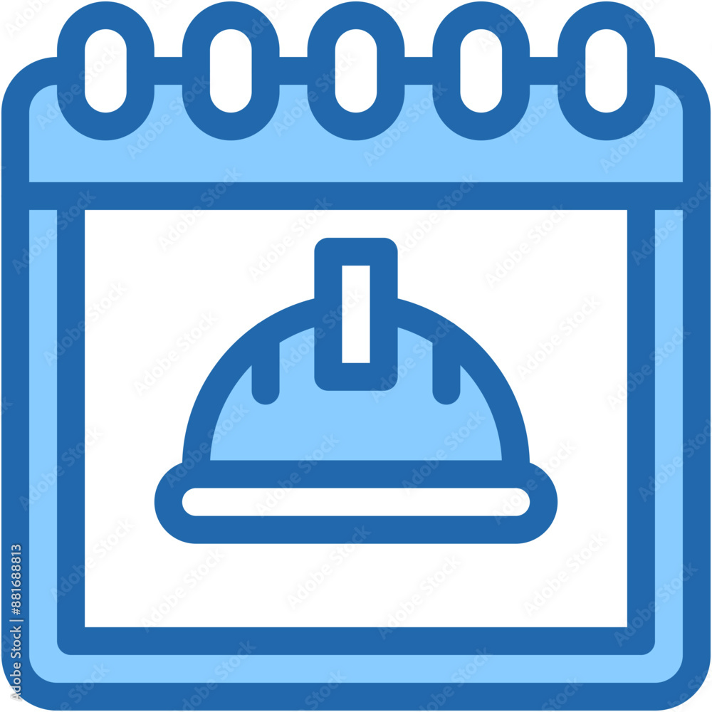 Vector Icon Labor Day, Calendar, Time And Date, Worker, Helmet Vector Icon Labor Day, Calendar, Time And Date, Worker, Helmet
