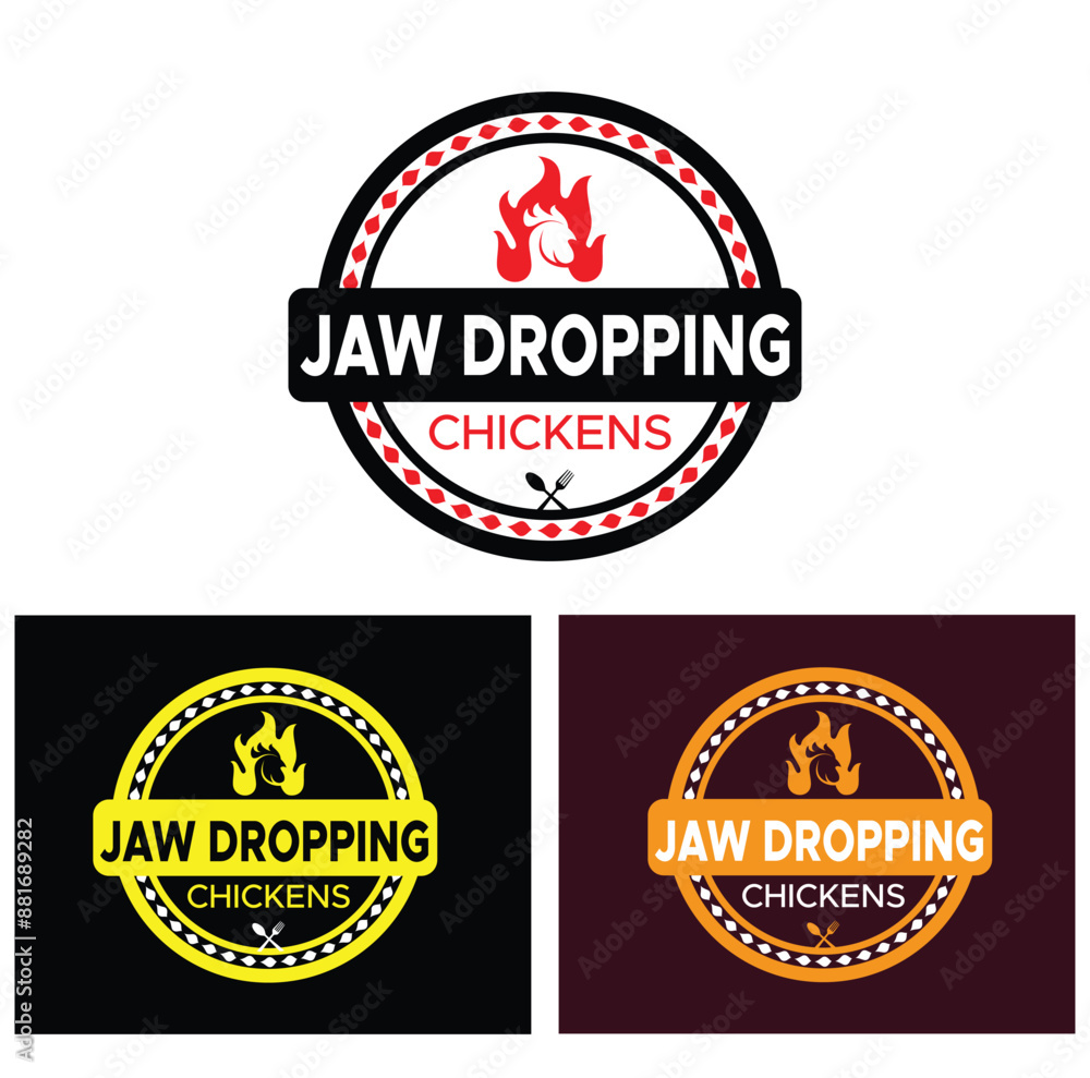 Fototapeta premium Chicken fry logo