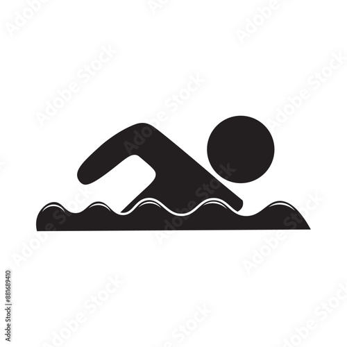 vector flat icon of person swimming