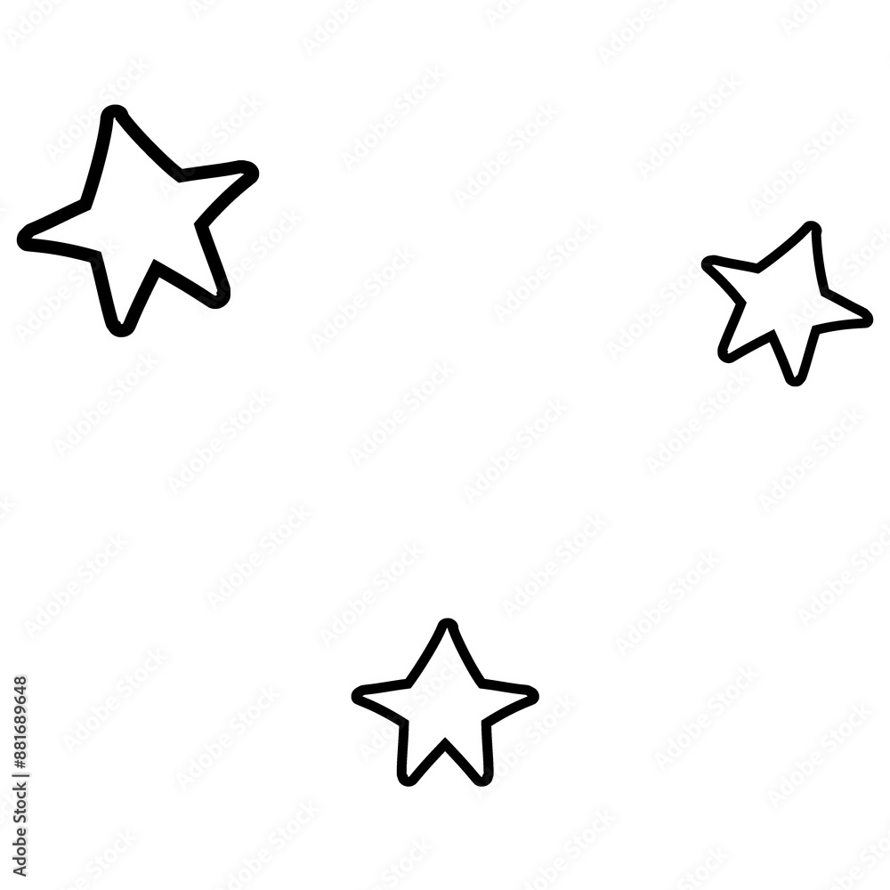 Three Simple Black Stars on White Background Three Simple Black Stars on White Background