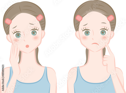 肌を気にする女性