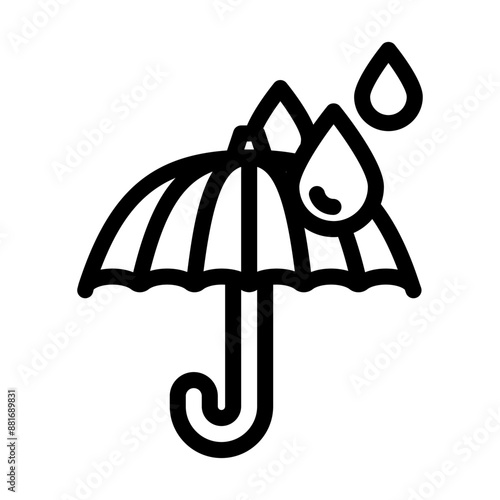 showerproof product label caution line icon vector. showerproof product label caution sign. isolated contour symbol black illustration