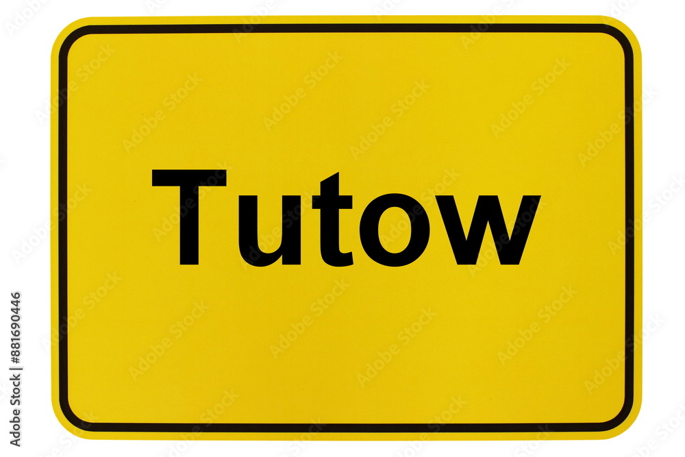 Illustration eines Ortsschildes der Gemeinde Tutow in Mecklenburg-Vorpommern Illustration eines Ortsschildes der Gemeinde Tutow in Mecklenburg-Vorpommern