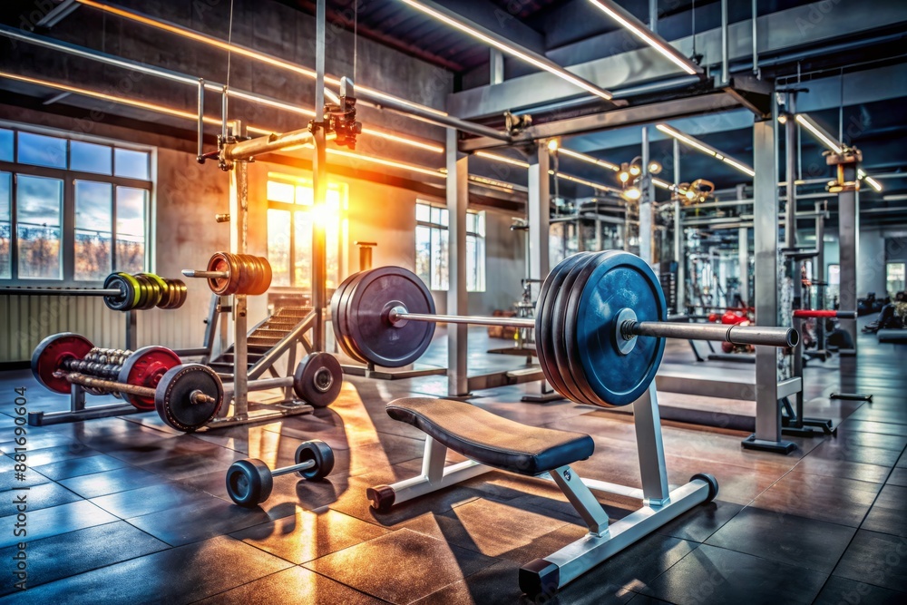 Fototapeta premium Gym equipment fitness sports determination.