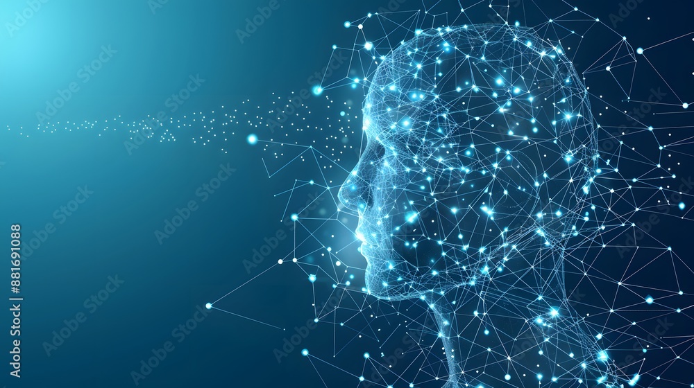 Fototapeta premium Artificial intelligence brain power research tech market with representing ai innovation technology.