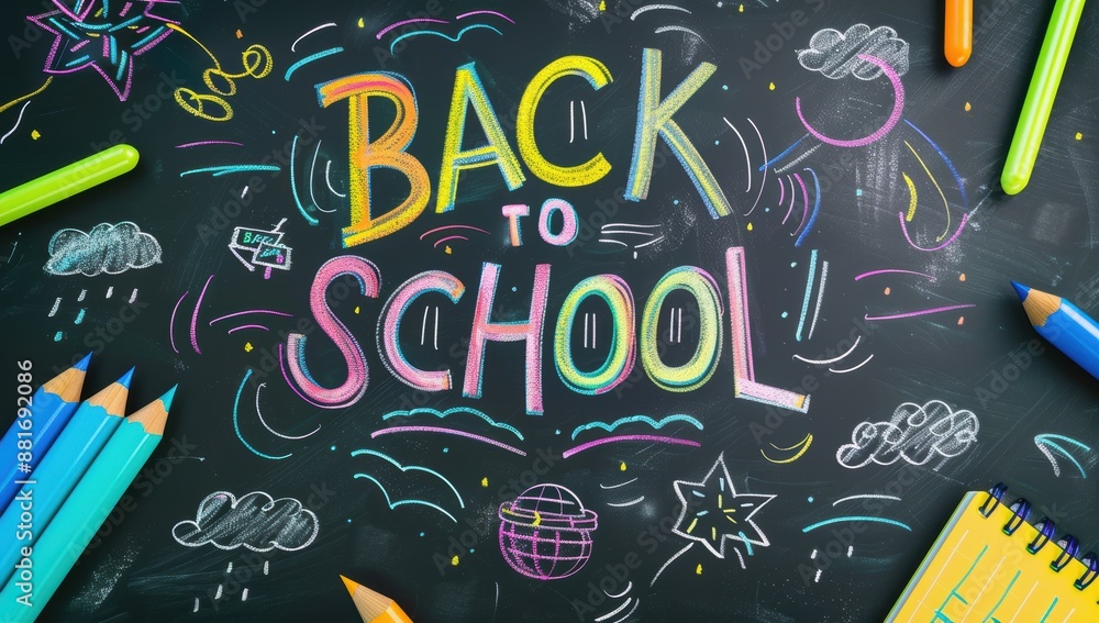 A realistic green chalkboard with the words A realistic green chalkboard with the words