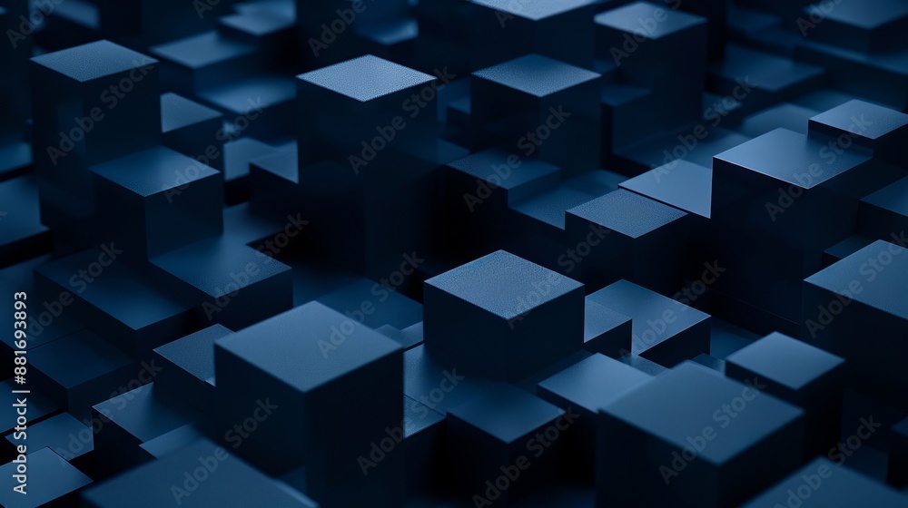 A dark background with many cubes. A dark background with many cubes.
