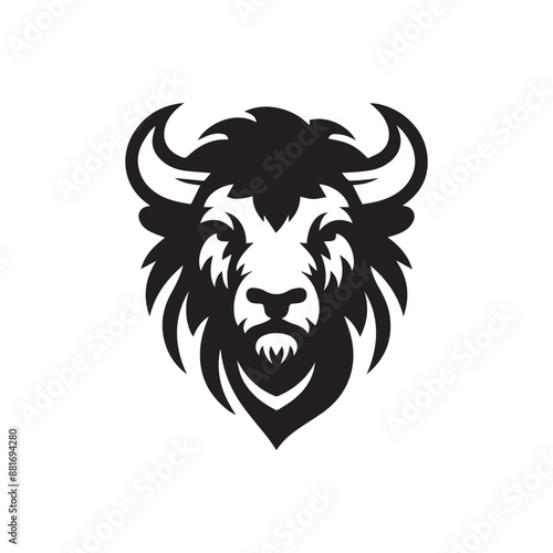 Bison mascot illustration logo design